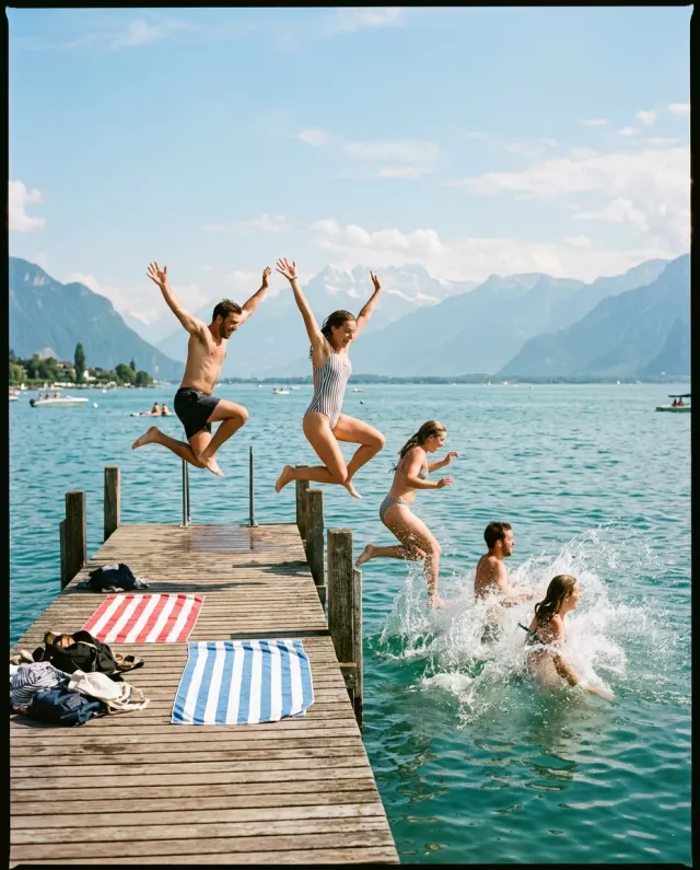 Jetty jump, Geneva