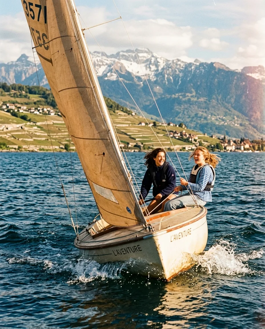 Lake sailboat, Geneva