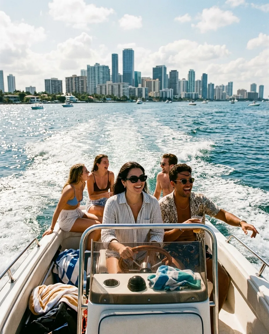 Biscayne bay boat day, Miami