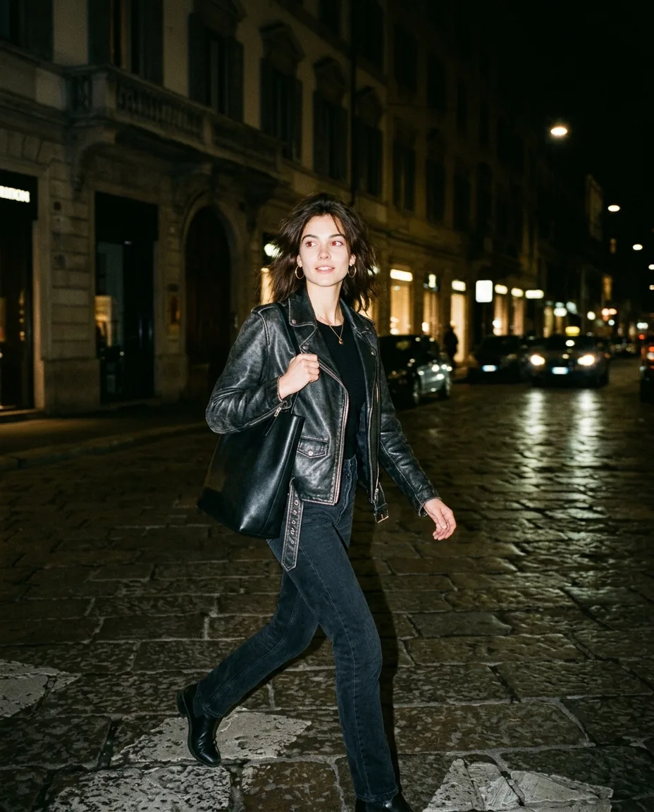 Fashion district night flash, Milan