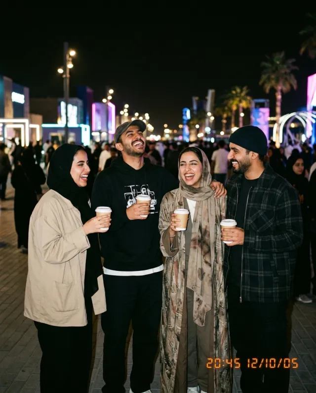 Boulevard night coffee friends, Riyadh