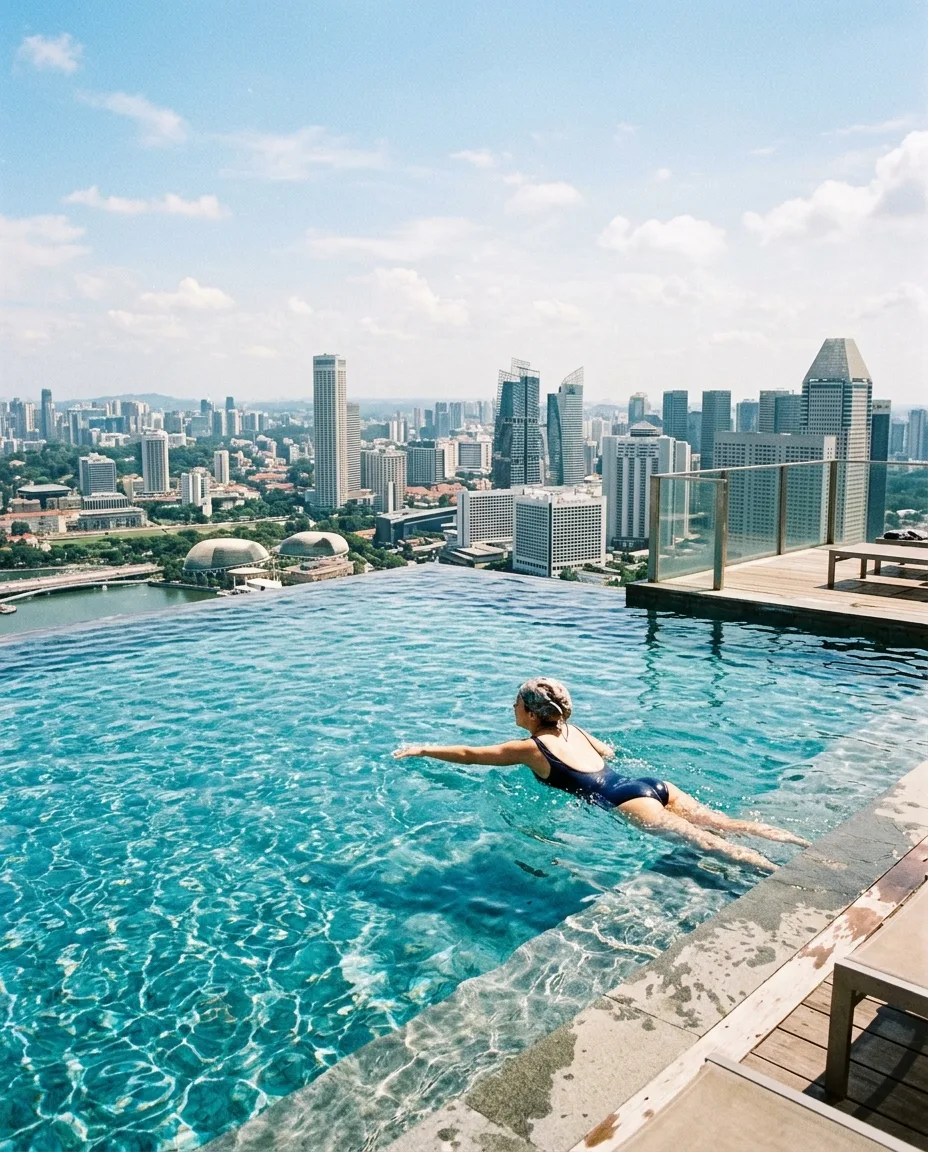 Rooftop infinity pool, Singapore