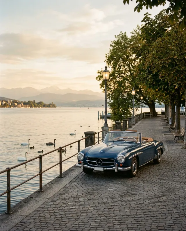 Lakeside vintage convertible, Zurich